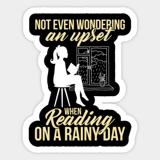 Reading on a rainy day Sticker